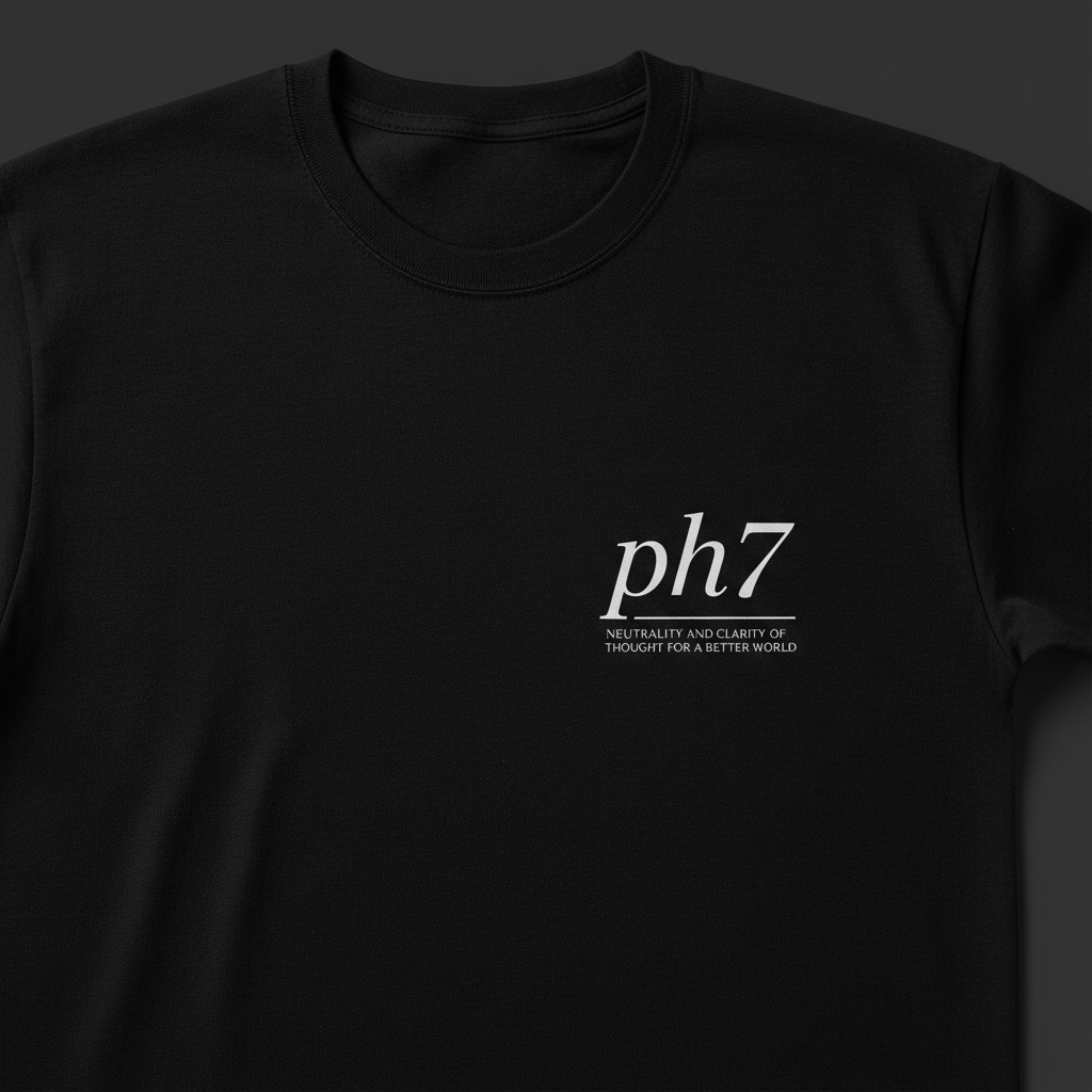 The ph7 Mark Tee — black heavyweight tee with ph7 trademark design