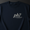 Distancing Tee — navy heavyweight tee with ph7 trademark design