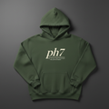 Less Polarized Hoodie — olive heavyweight fleece with ph7 trademark design